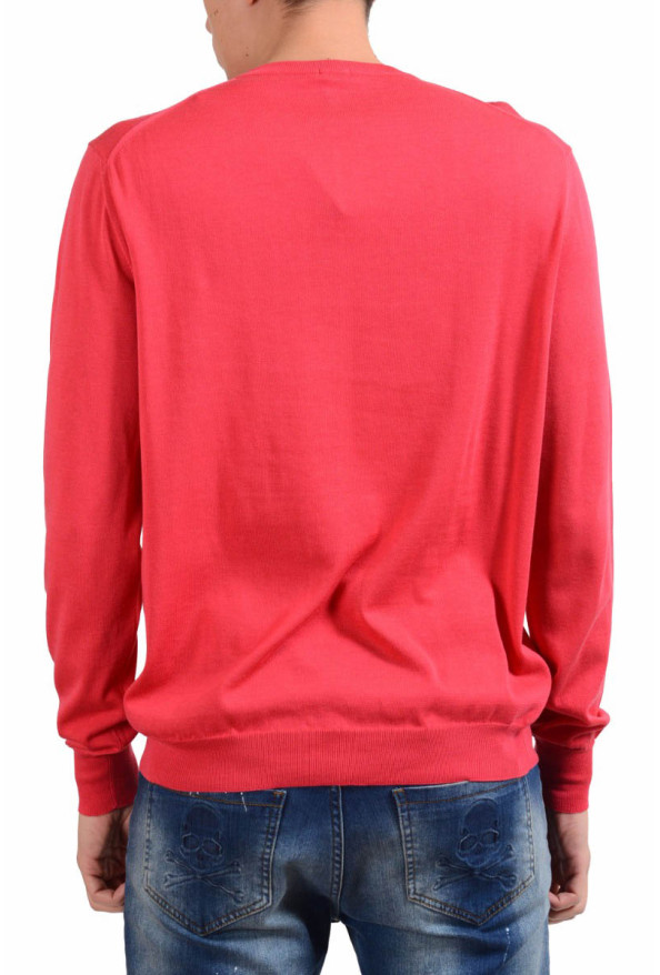 Malo Men's Rose Red Crewneck Light Pullover Sweater: Picture 2
