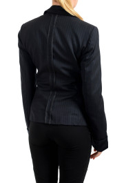 Exte Women's Black 100% Wool Striped Two Button Blazer : Picture 2