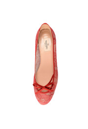 Valentino Garavani Women's Red Vintage Lace Ballerinas Flat Shoes : Picture 4