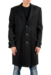 Just Cavalli Men's Wool Black Three Button Coat