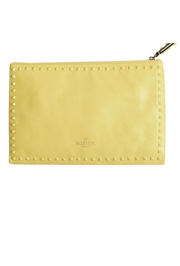 Valentino Garavani Women's Yellow 100% Leather Rockstud Wristlet Clutch Bag: Picture 3