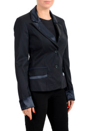 Exte Women's Black 100% Wool Striped Two Button Blazer : Picture 3
