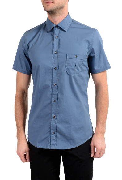 Hugo Boss "EslimyE" Men's Slim Blue Short Sleeve Casual Shirt 