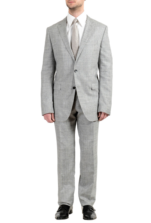 Hugo Boss "Novan5/Ben2" Men's Slim Wool Silk Linen Gray Two Button Suit
