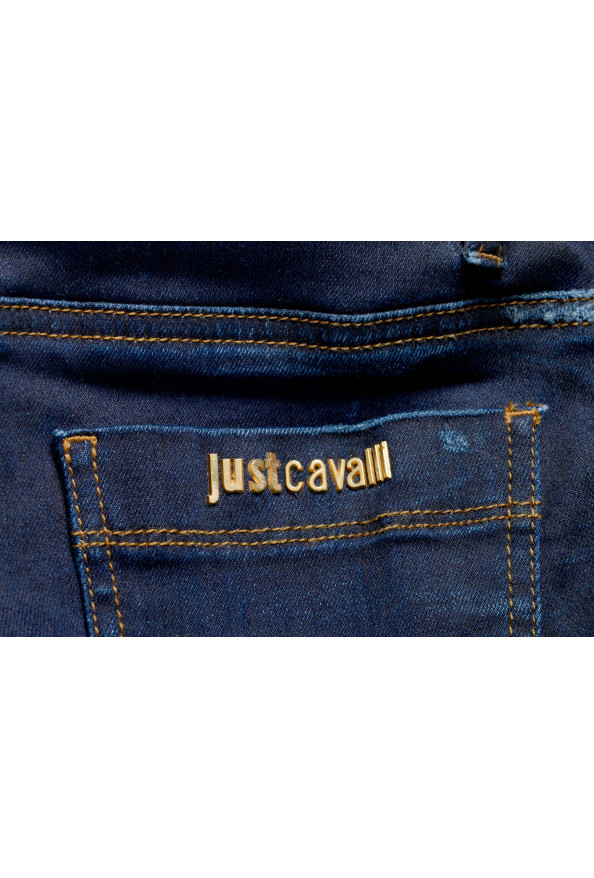 Just Cavalli Women's Distressed Dark Blue Jeggings Jeans : Picture 7