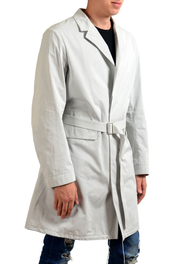 Jil Sander Men's Gray Button Up Belted Trench Coat : Picture 2