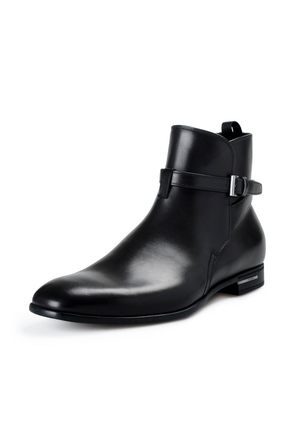 Prada Men's "2TC029" Black Leather Ankle Boots Shoes