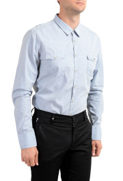 Hugo Boss Men's "EdoslimE" Blue Striped Long Sleeve Casual Shirt: Picture 3