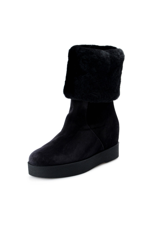 Salvatore Ferragamo Women's FALCON Leather Real Fur Boots Shoes