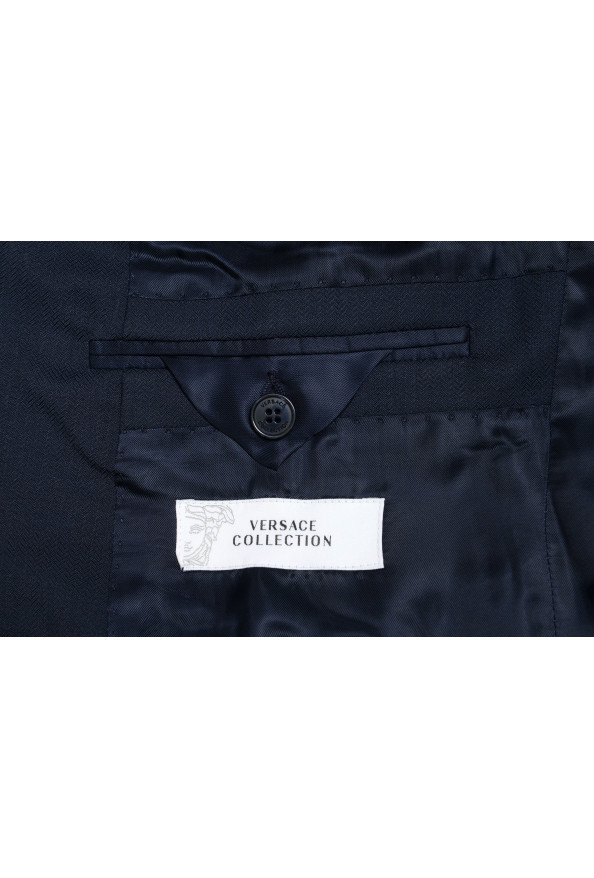Versace Collection 100% Wool Navy Two Button Men's Suit: Picture 8
