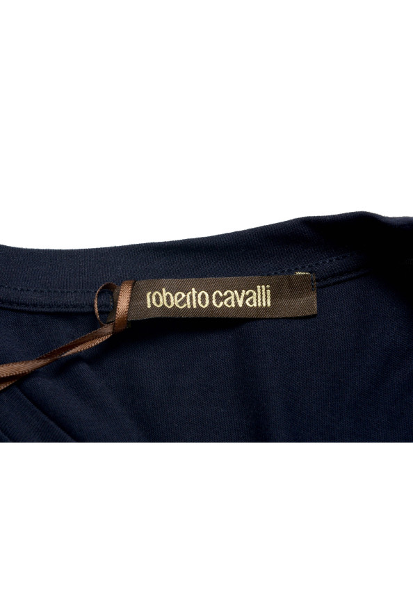 Roberto Cavalli Men's Blue Graphic Print Crewneck T-Shirt: Picture 6