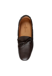 Car Shoe By Prada Men's Brown Textured Leather Driving Shoes: Picture 3