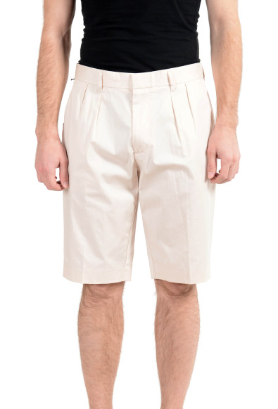 Hugo Boss "Kirio-Short-Pleats" Men's Beige Pleated Casual Shorts 