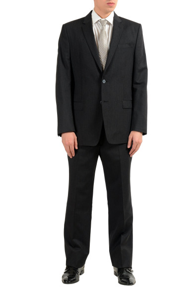Versace Collection Men's 100% Wool Striped Two Button Suit