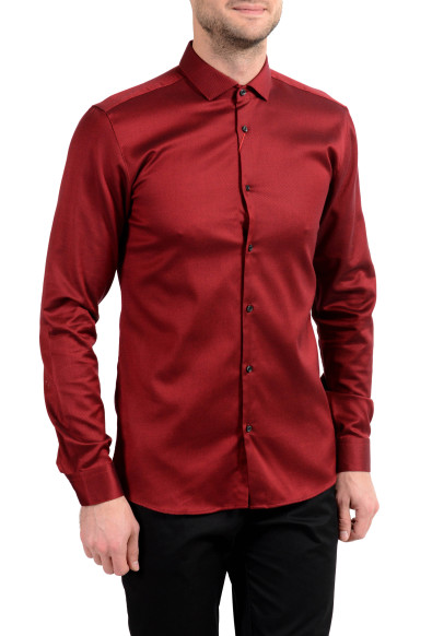 Hugo Boss "Erondo" Men's Extra Slim Wine Red Long Sleeve Dress Shirt