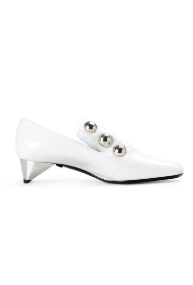Burberry London Women's AMBRIDGE White Leather Heeled Pumps Shoes: Picture 2