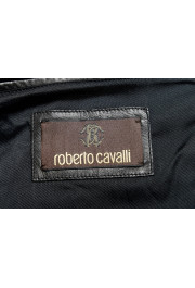 Roberto Cavalli Men's 100% Leather Black Full Zip Biker Jacket: Picture 6