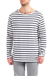 Burberry Men's Multi-Color Striped Crewneck Long Sleeve T-Shirt