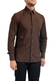 Malo Men's Dark Brown Stretch Long Sleeve Dress Shirt