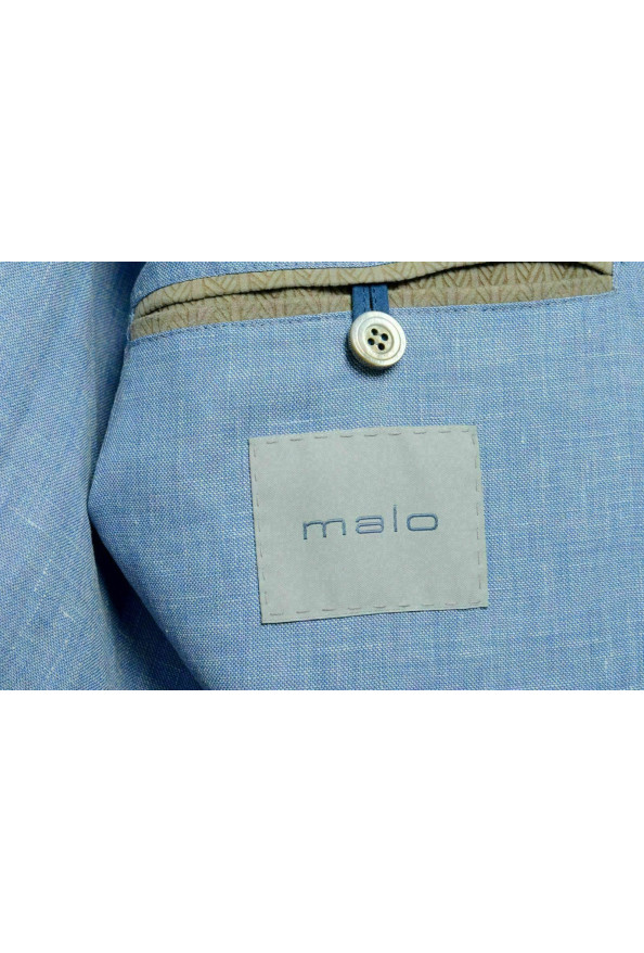 Malo Men's 100% Suede Leather Blue Full Zip Jacket: Picture 4