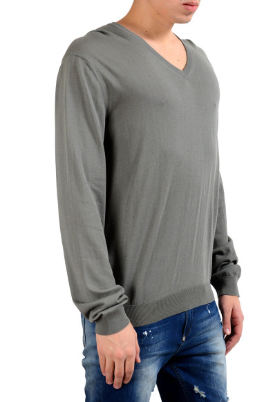 Malo Men's Earth Stone Gray V-Neck Pullover Light Sweater: Picture 2