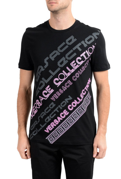 Versace Collection Men's Black Graphic Crewneck T-Shirt