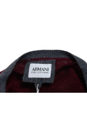 Armani Collezioni Men's Wool Mohair Burgundy V-Neck Sweater: Picture 4
