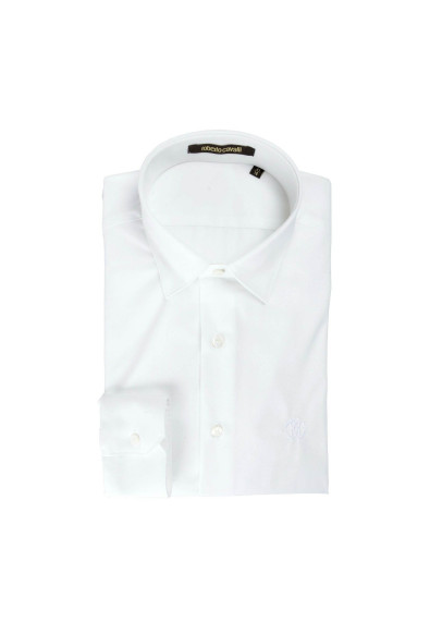 Roberto Cavalli Men's White Slim Long Sleeve Dress Shirt