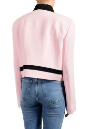 Versace Women's Pink Wool Silk Button Down Blazer Jacket: Picture 2