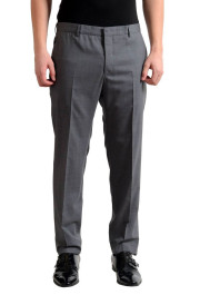 Prada Men's 100% Wool Gray Flat Front Dress Pants 