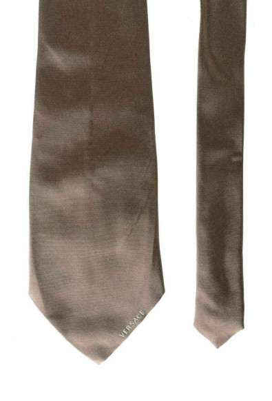 Versace Men's 100% Silk Light Brown Tie: Picture 2