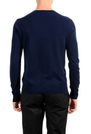 Burberry Men's Navy Blue V-Neck Sweater: Picture 3