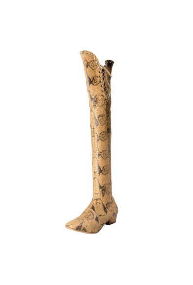 Salvatore Ferragamo Women's Python Skin Over Knee Boots Shoes 