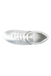 Salvatore Ferragamo Women's "FASANO" Silver Leather Fashion Sneakers Shoes: Picture 3