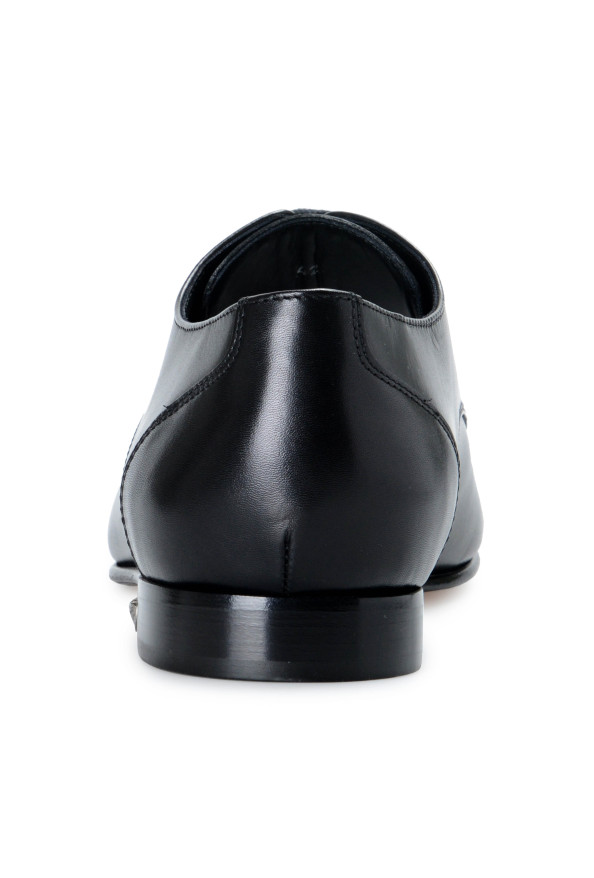 Versace Men's Black Leather Lace Up Oxfords Dress Shoes: Picture 4