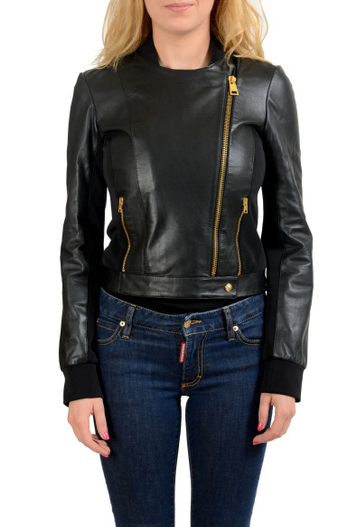 Versace Versus 100% Leather Black Women's Basic Jacket 