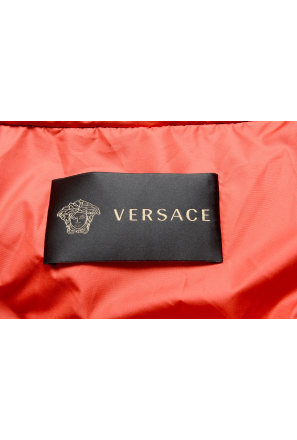 Versace Men's Red Logo Full Zip Sleeveless Parka Vest: Picture 6