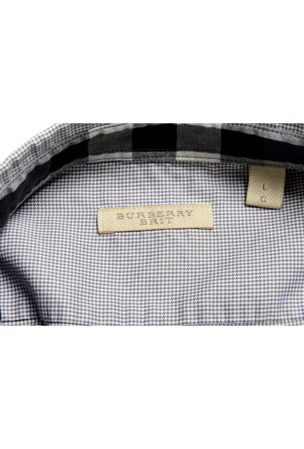 Burberry Men's "Fred" Houndstooth Long Sleeve Button Down Shirt: Picture 4