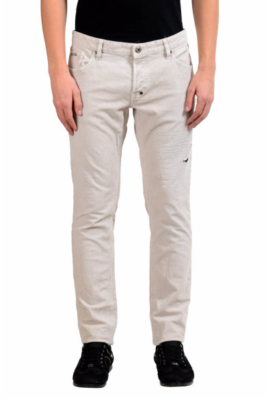 Just Cavalli Men's Ivory Stretch Corduroy Jeans