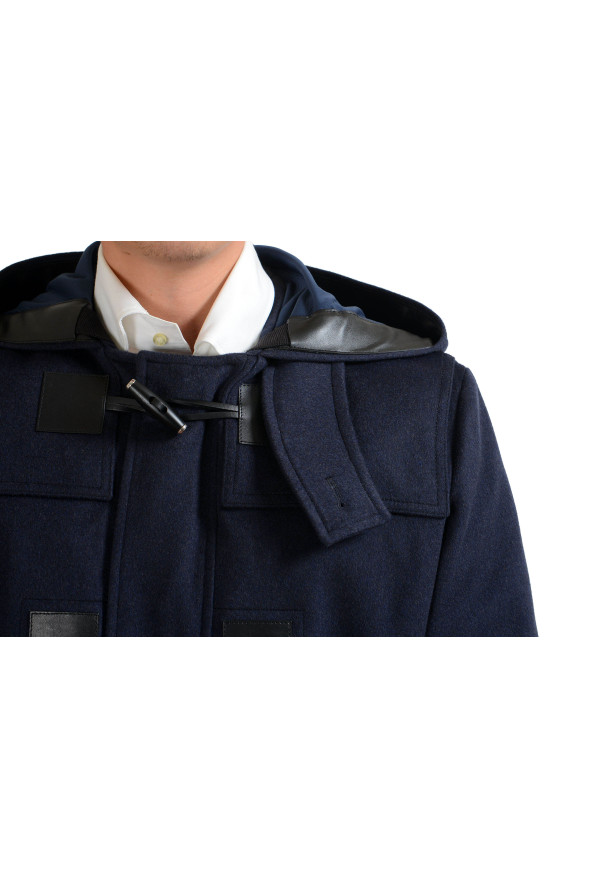Christian Dior Men's Blue 100% Wool Full Zip Hooded Coat: Picture 3