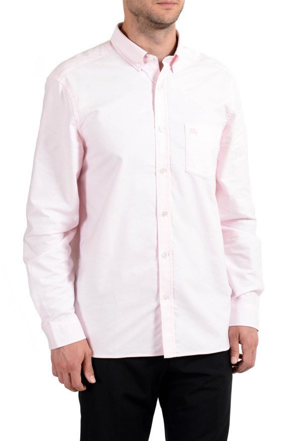 Burberry Men's Light Pink Button-Down Long Sleeve Casual Shirt