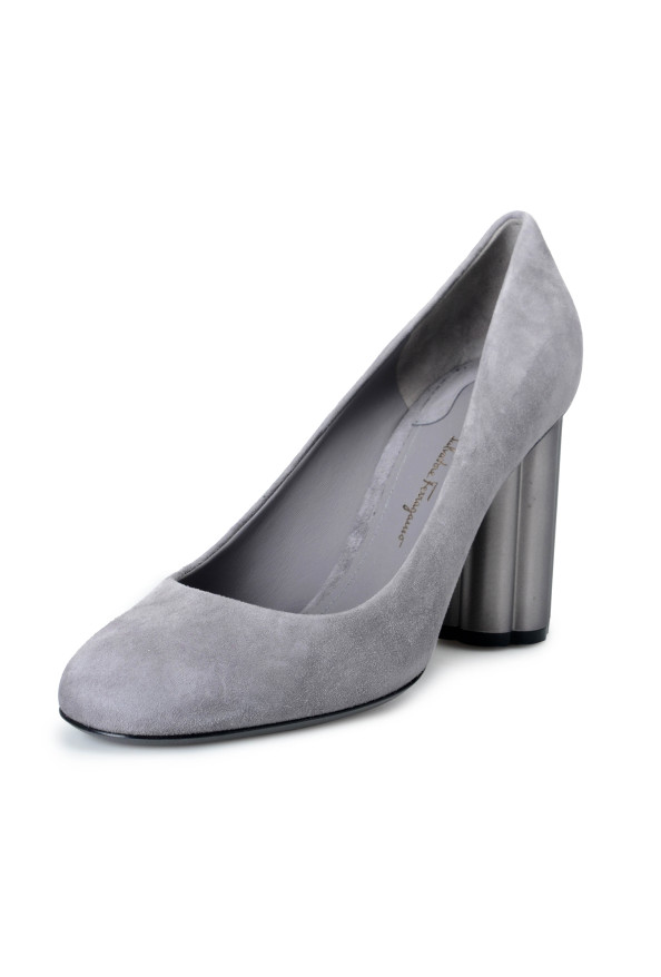 Salvatore Ferragamo Women's Lucca 85 Suede Leather High Heel Pumps Shoes