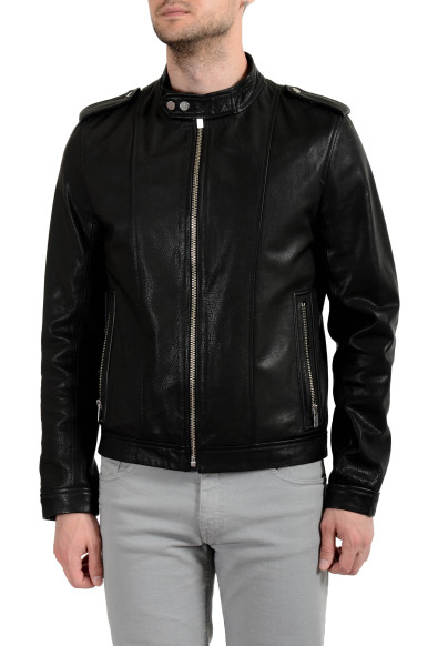 Hugo Boss "Lector" Men's 100% Leather Black Full Zip Jacket