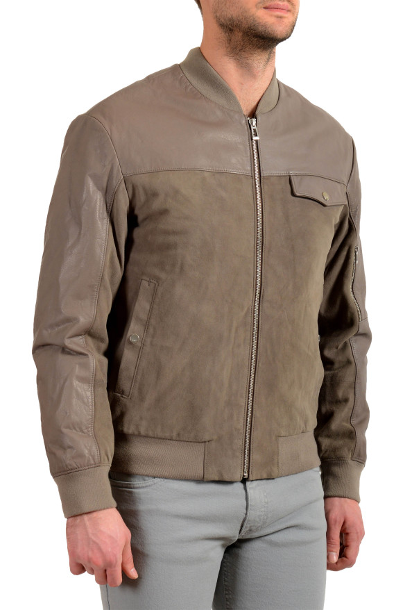 Hugo Boss Men's "Luntis" Gray Suede Leather Bomber Jacket: Picture 5
