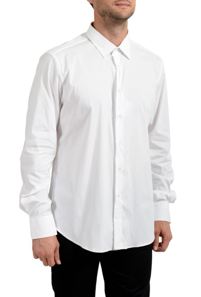 Malo Men's White Stretch Long Sleeve Dress Shirt