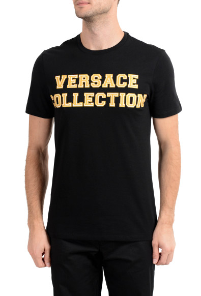 Versace Collection Men's Black Graphic Crewneck T-Shirt