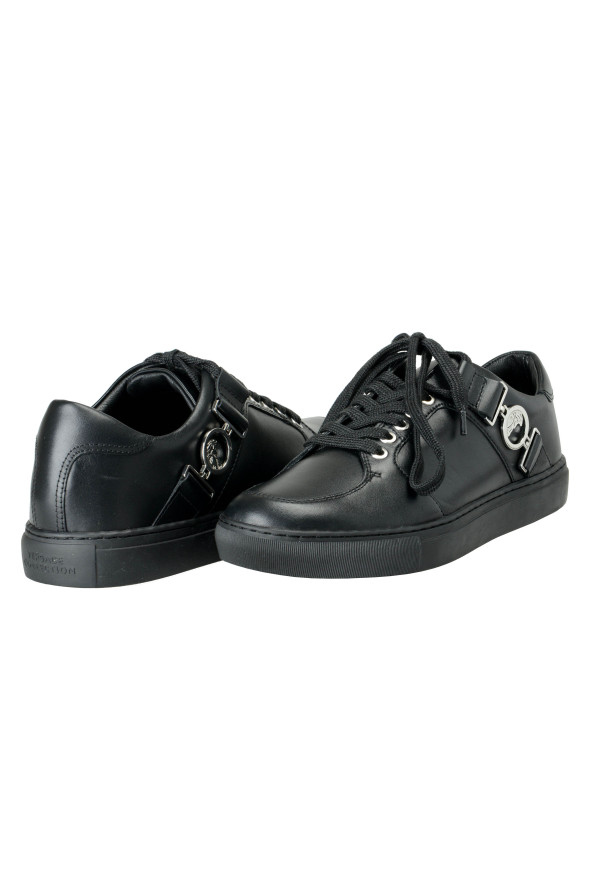Versace Collection Men's Black Leather Fashion Sneakers Shoes: Picture 3