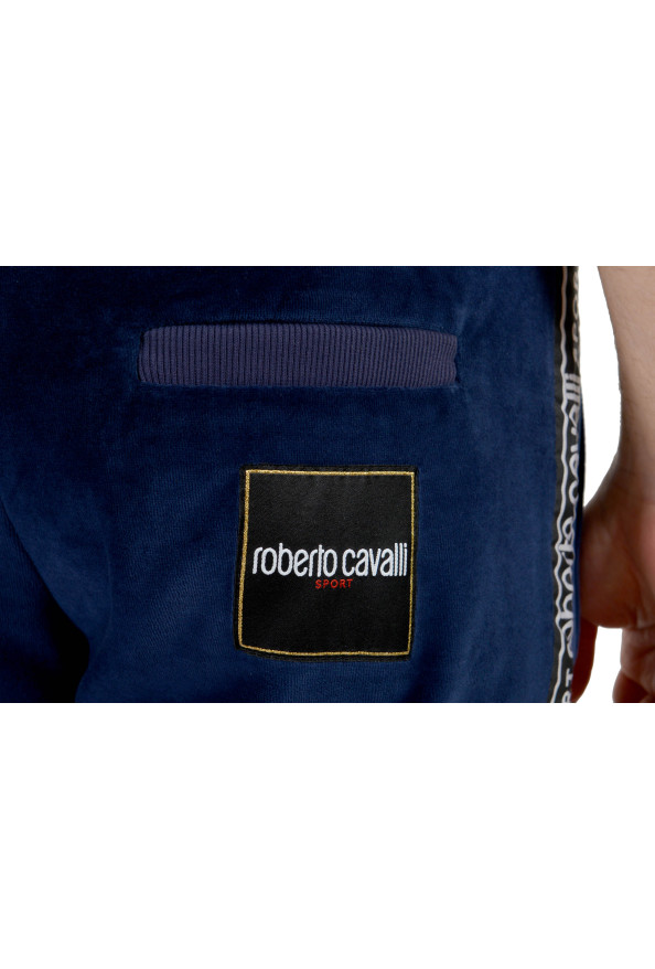 Roberto Cavalli "Sport" Men's Blue Velour Hooded Full Zip Track Suit: Picture 12