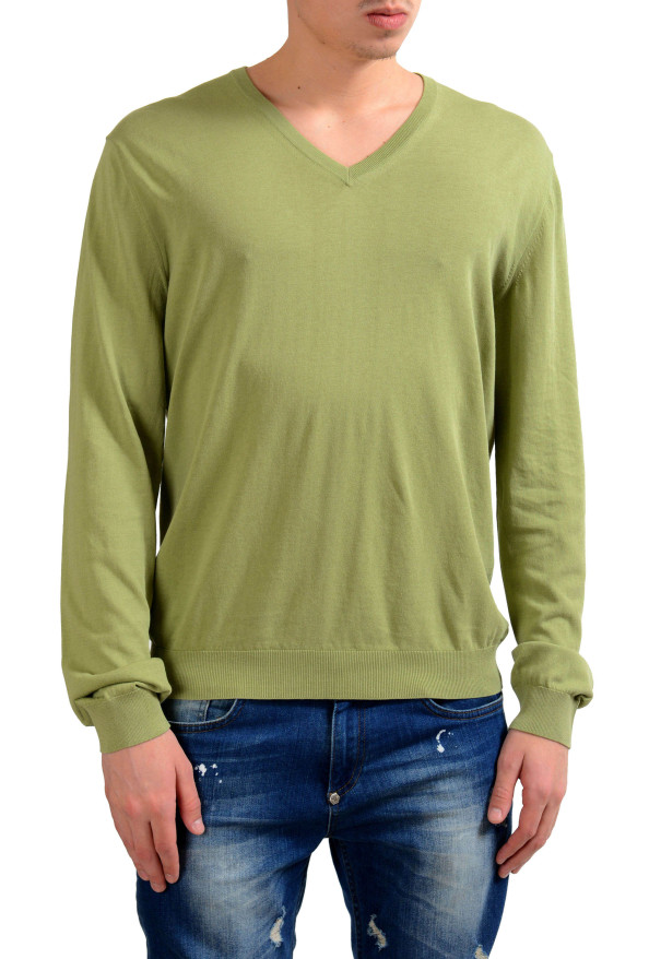 Malo Men's V-Neck Light Pullover Green Sweater