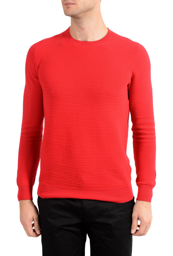 Malo Men's Red Ribbed Crewneck Sweater